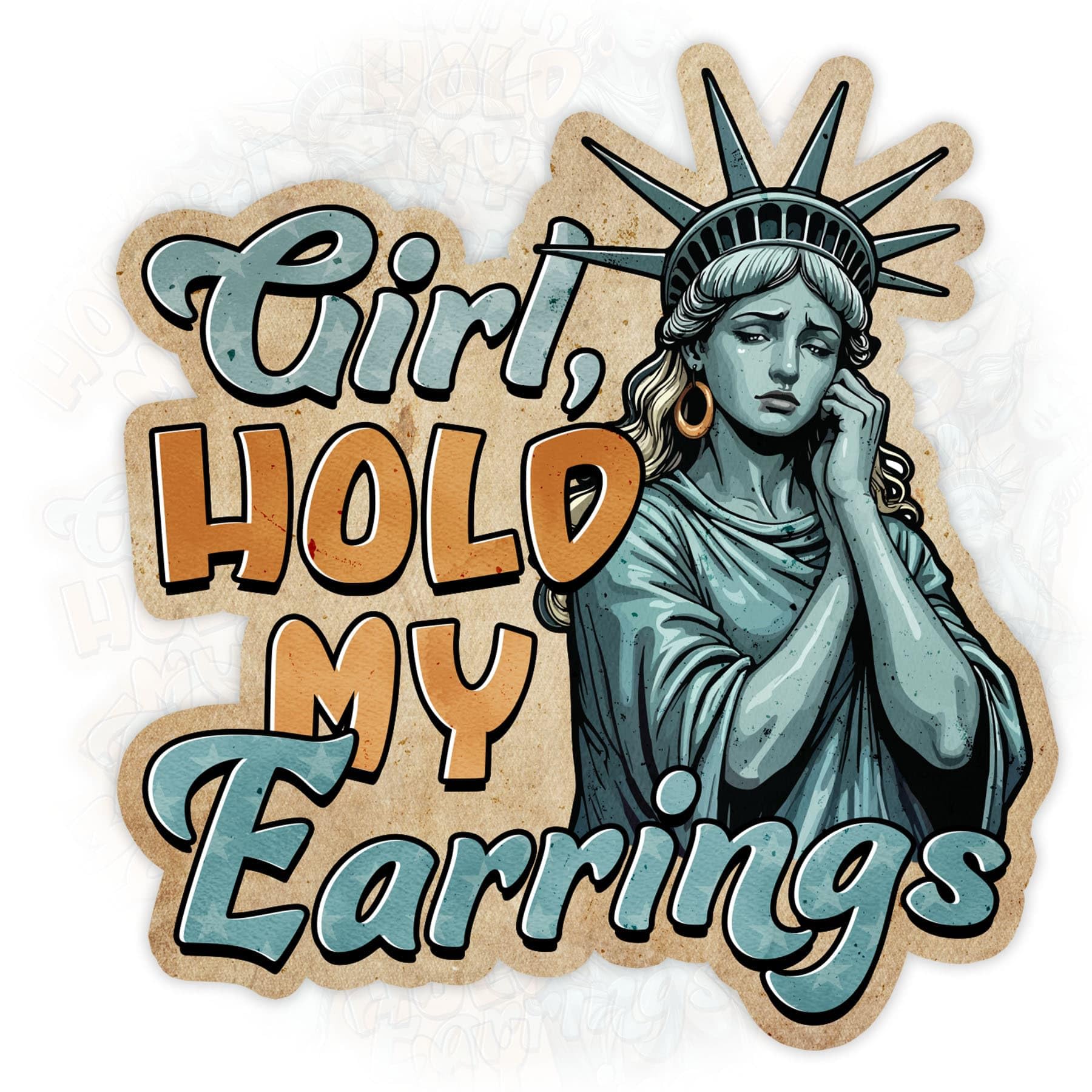 Amazon.com: Girl Hold My Earrings Sticker Resistance Funny Statue 