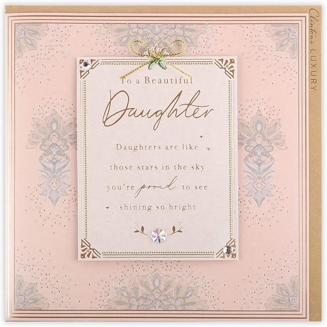 Clintons: Large Pad on Decorative Daughter Birthday Card 186x186mm, multi, 1167219