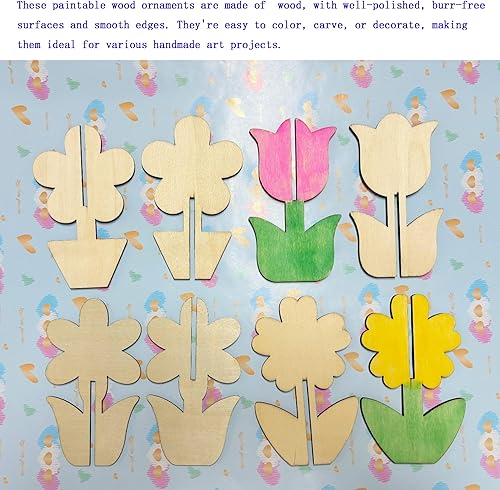 Miniatura 6 de Recortes de madera en blanco sin terminar para niños, traje para pintura infantil, decoración de habitación, regalo sorpresa (54 océanos)