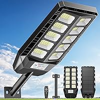 Vista 1 de Deepn Solar Lights Outdoor, IP66 Waterproof Street Lights Outdoor, 6500K Dusk to Dawn Solar Security Flood Lights Motion Sensor with Remote Control