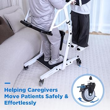 Sit to Stand Lift, Stand Assist Lift for Elderly, Patient Transfer Assist Devices with Belt for Home Care Use, 400 lbs Capacity