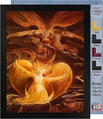 Miniatura 34 de Guillermo Blake Lost Cabin Nabucodonosor | Impresión en marco plano negro | Reproducción de pinturas de obras de arte finas | Póster decorativo