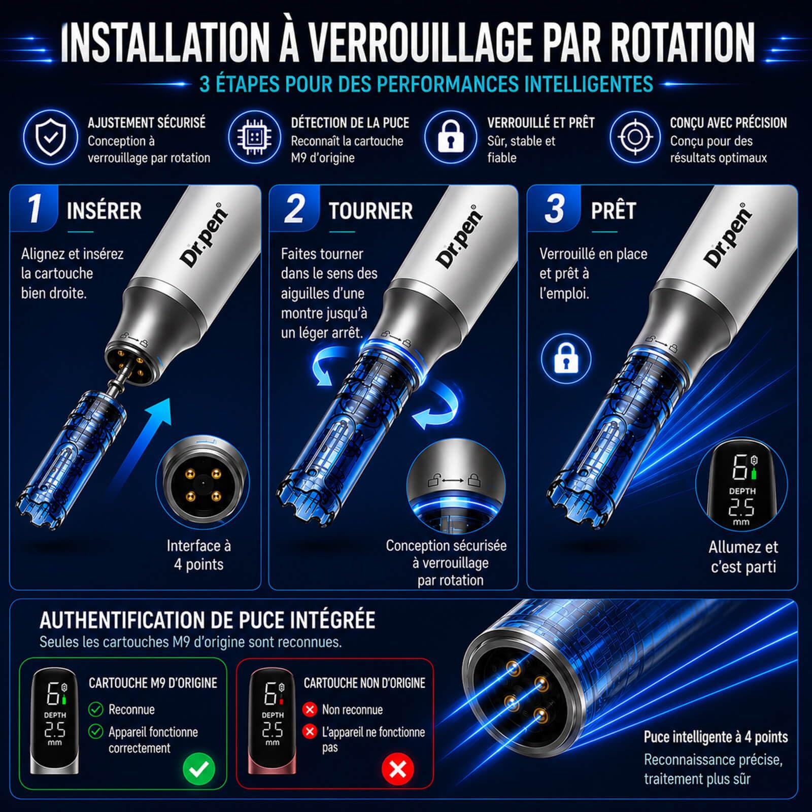 dr pen m9 ersatzkartuschen 18 pin 5 stueck sterile einweg kosmetische spitzen fuer gleichmaessige oberflaeche glattes hautbild gesicht hals routine twist lock passend fuer dr pen m9 hautpflege