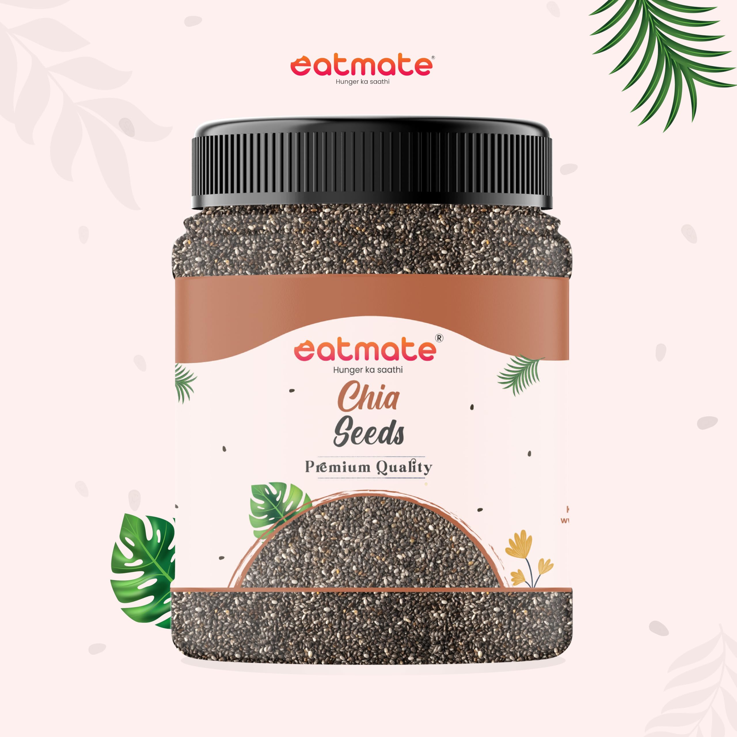 Eatmate Raw Chia Seeds 500g for Eating | Natural Superfood Rich in Fibre, Protein, Omega-3 & Calcium | Gluten-Free Plant-Based Seeds for Weight Support, Smoothies & Healthy Recipes 4