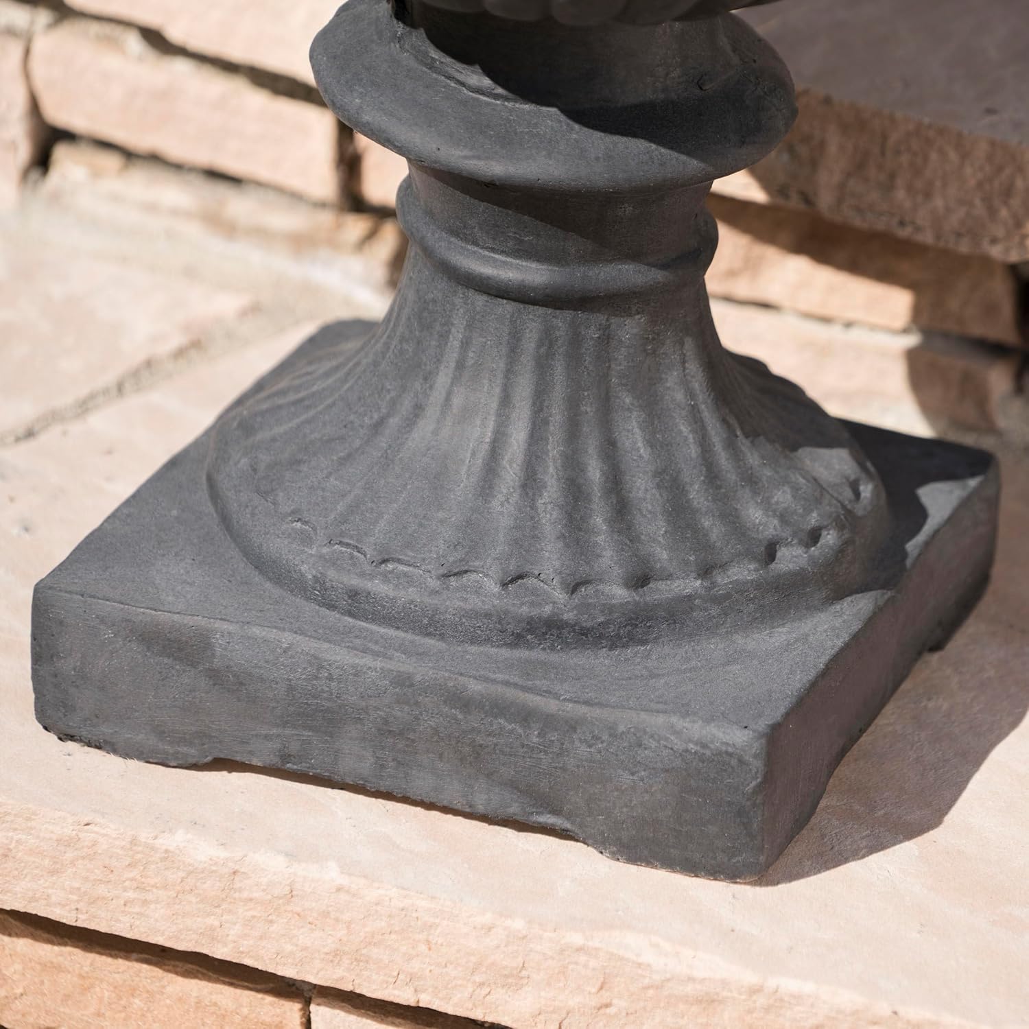Antique Black Magnesium Oxide Urn - Decorative Planter (17.3" x 17.3" x 24")