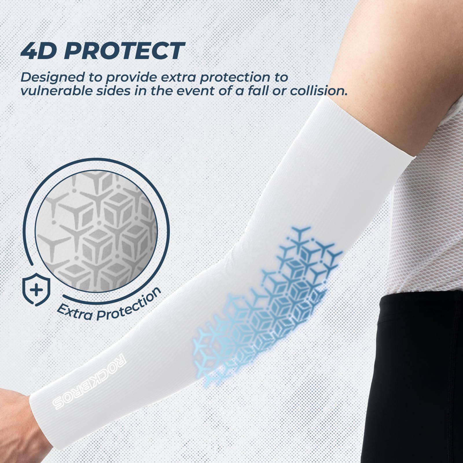 ROCKBROS Manchettes de Bras Protection UV Manchettes de Bras pour Peau Sensible Peau Mince Tattoo Cover Up Compression pour Femmes Hommes Gaming Manchettes pour Jardinage, Cyclisme, M-XL, Noir Blanc