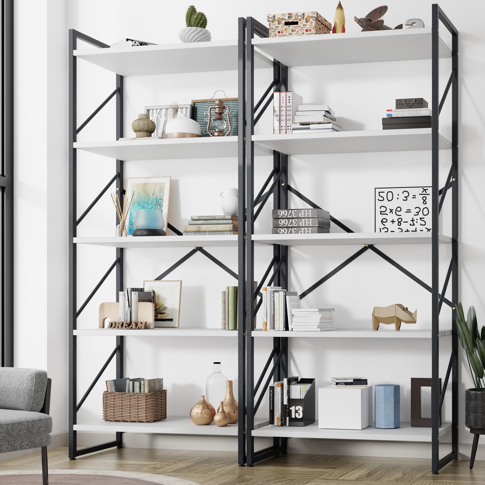 洋書 INDUSTRIAL CHIC Amazon.com: Shintenchi 2-Tier Bookshelf: Tall Industrial