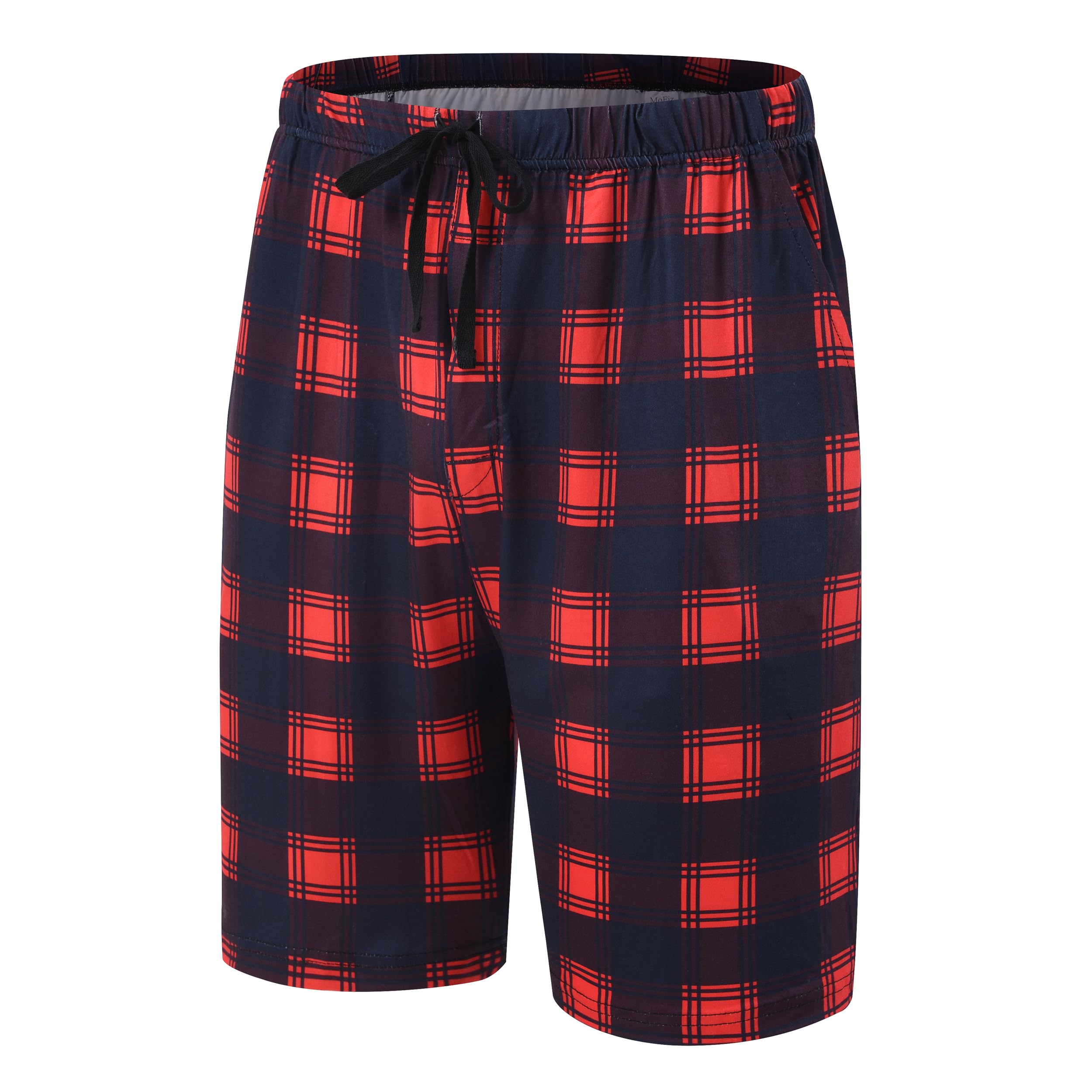 Bas de Pyjama Homme Short en 100% coton avec poches Vêtements de nuit Short à carreaux pour la maison loisirs