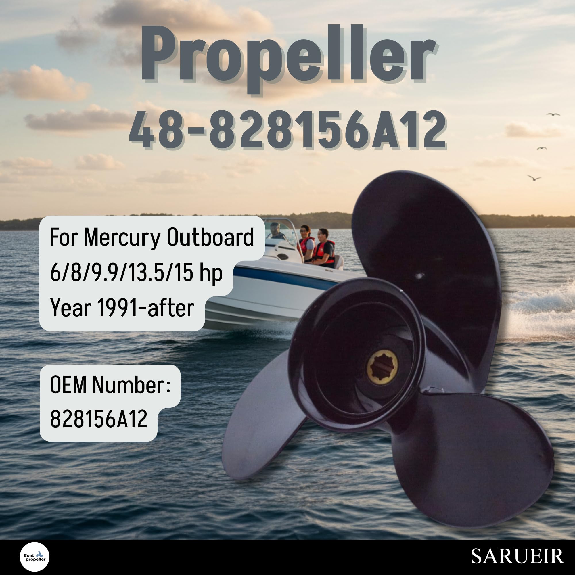 Amazon.com : Asaki 48-828156A12 Propeller 3x9x9 Replacement for