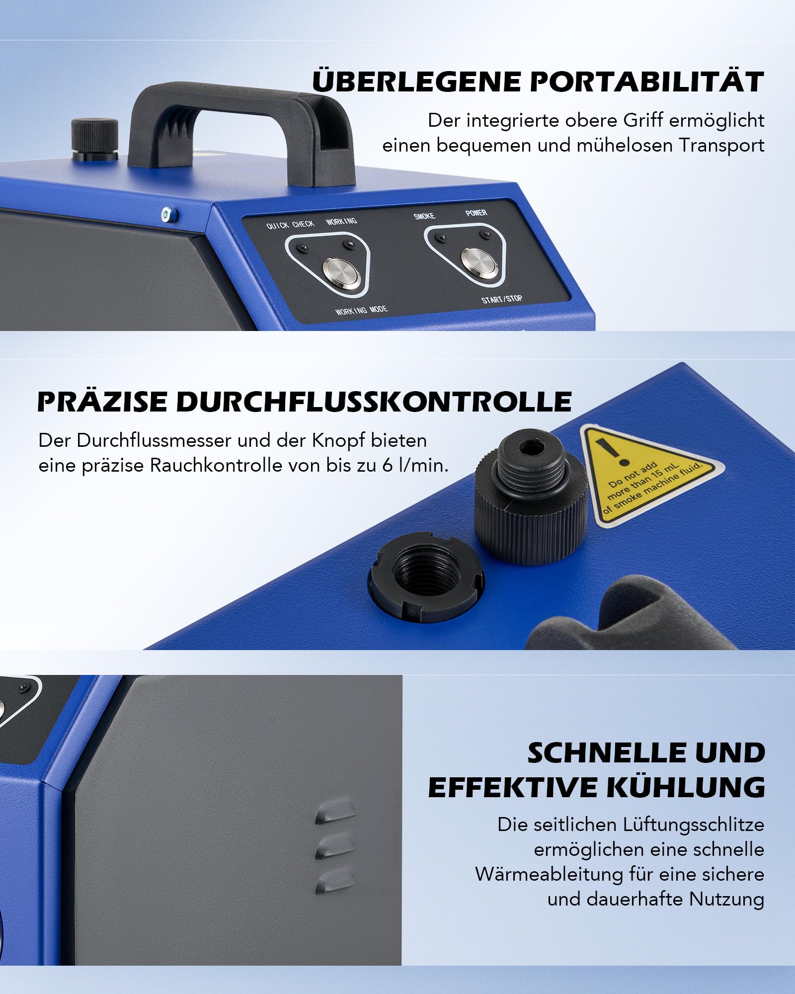 Orion Motor Tech EVAP Nebelmaschine KFZ Rauchmaschine Lecksuchgerät 12V Rauch Lecksucher Dual-Modi mit Druckanzeige & Durchflussmesser-Anzeige für Autos Motorräder Schneemobile ATV Lastwagen Boote