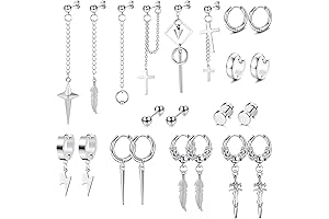22Pcs Dangle Earrings for Men - Express Your Style with Edgy Accessories
