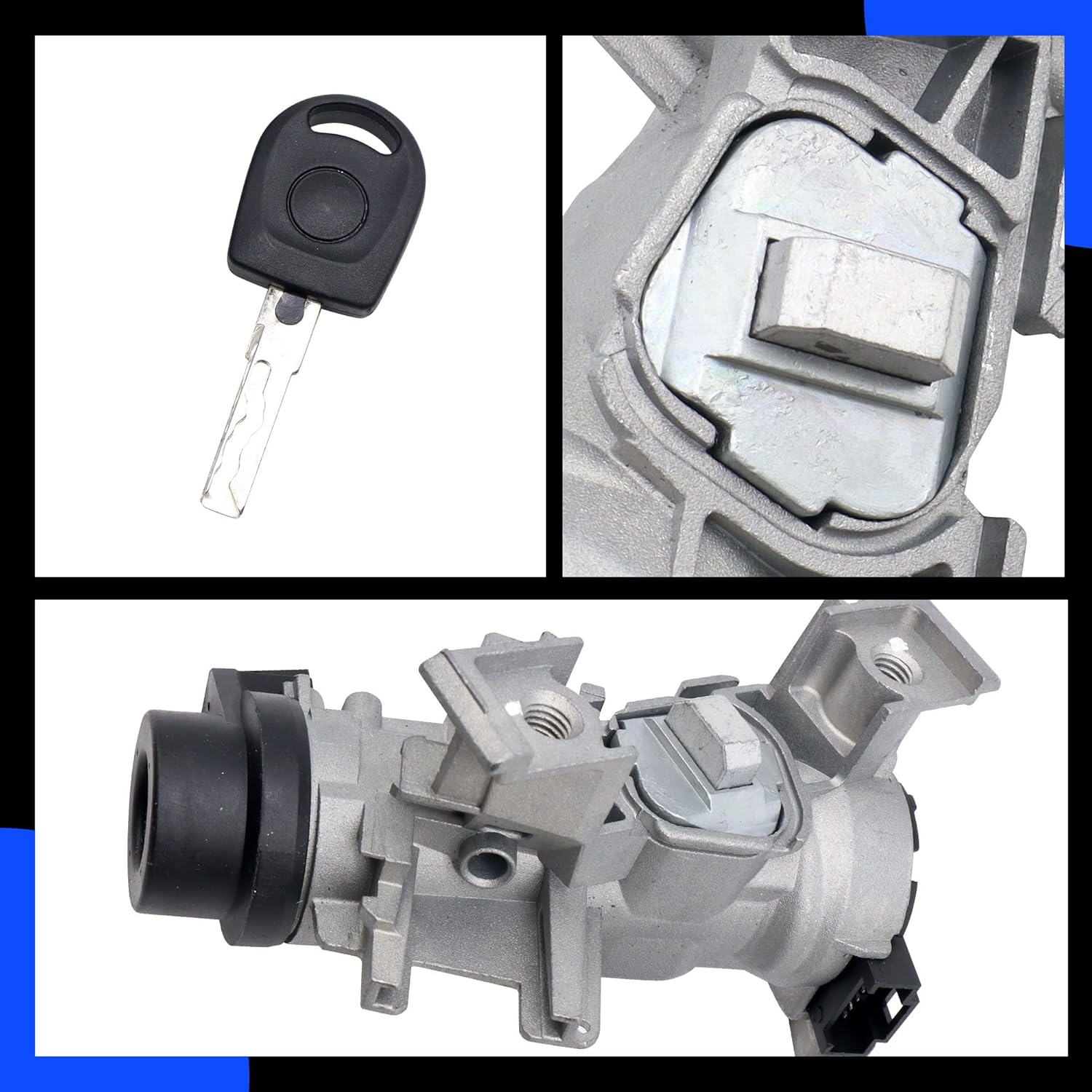 Ignition Switch Lock Cylinder Compatible with VW Jetta 2.5 GTI MK5 Rabbit Golf EOS Rabbit Scirocco Tiguan Audi A3 R8 Caddy Seat Altea Leon Toledo Skoda Octavia Superb 1K0905851B 1K0905865 5Q0905865A - Image 6