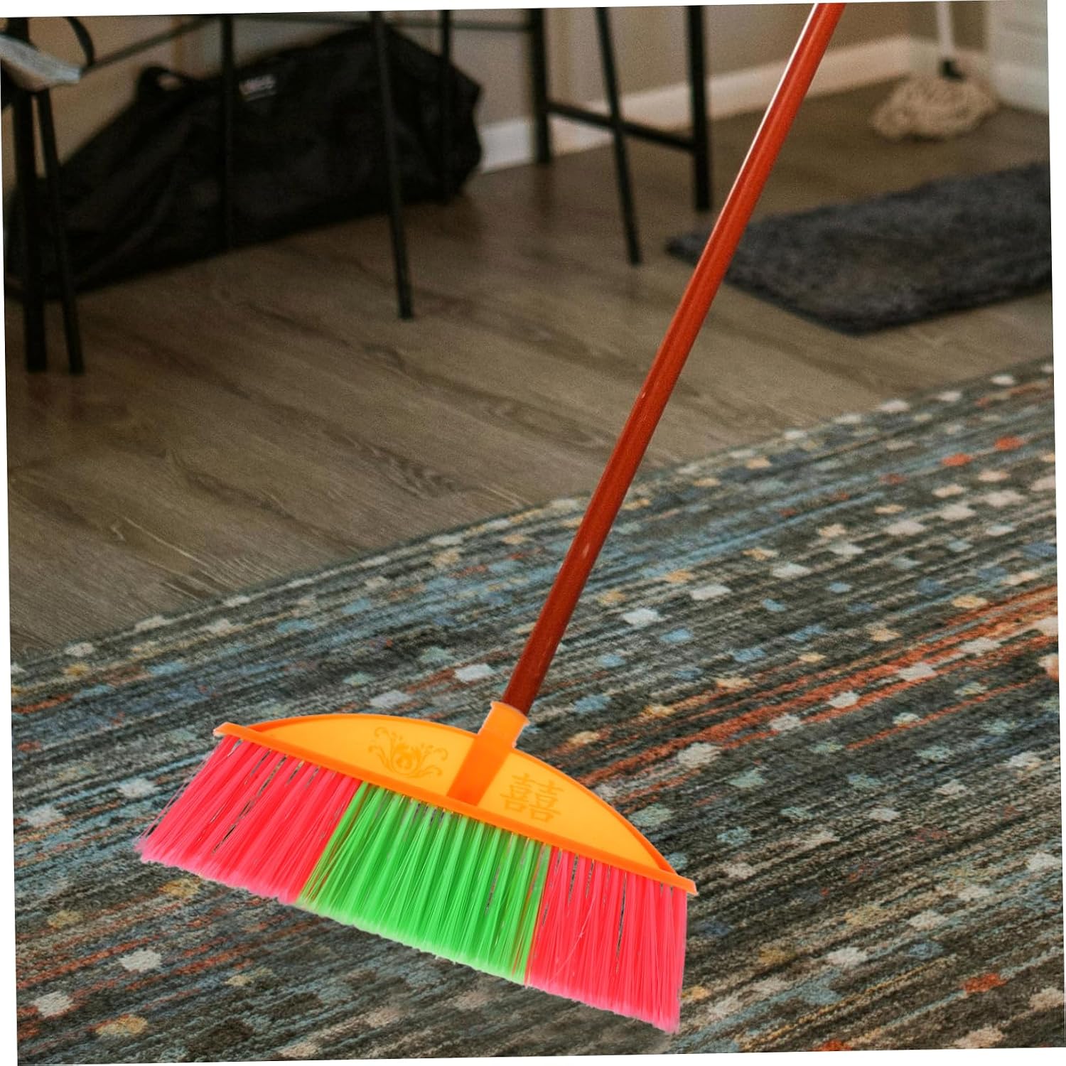 5-Row Broom Head Replacement for Floor Sweeping Sturdy Plastic Hard Bristles for Household Cleaning and Indoor Use