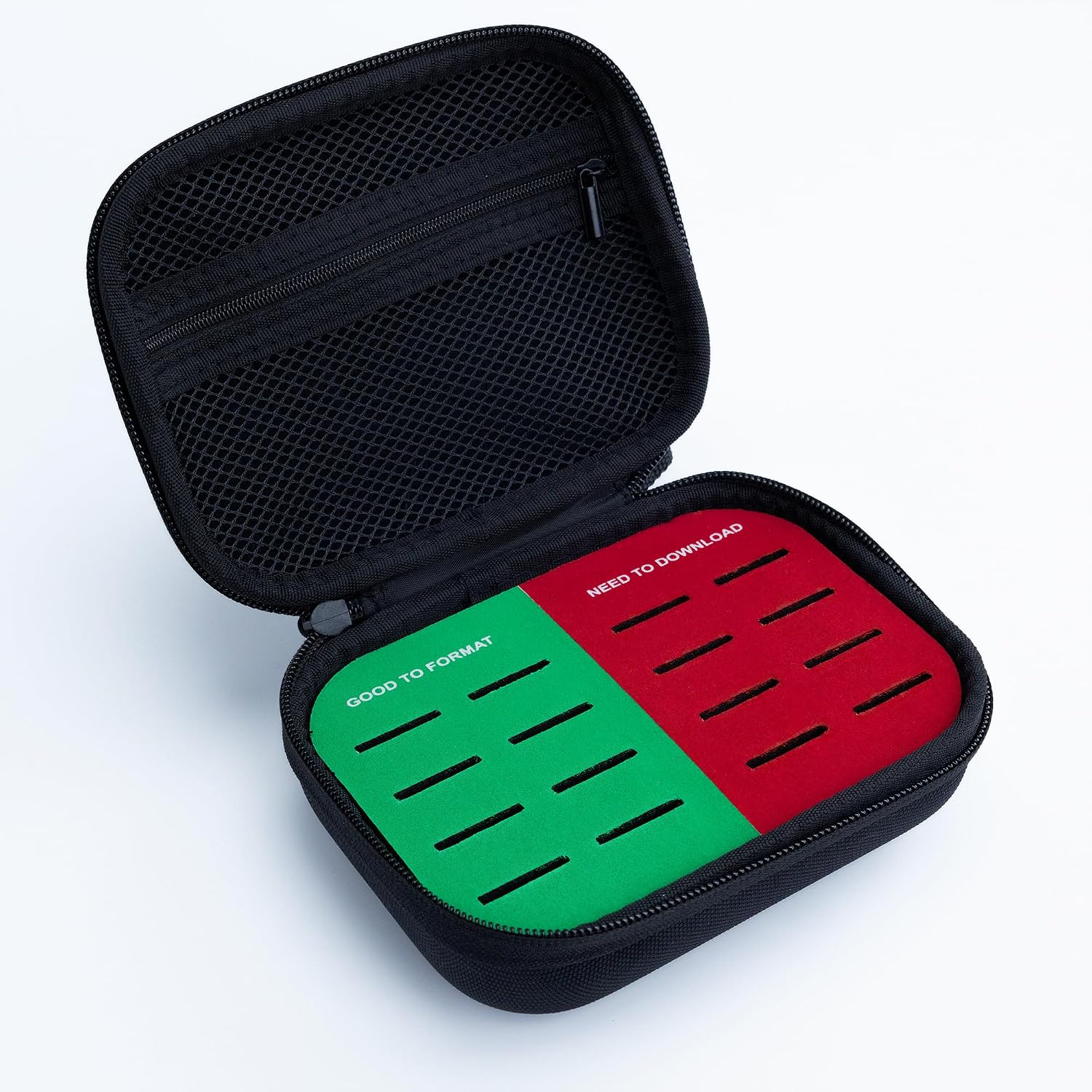 Prism Lens FX SD Card Capsule | Color-Coded Memory Card Case with Red & Green Inserts for Safe Data Management | Holds Cards, Drives, Readers & Cables