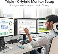 Vista 4 de SIIG Estación de acoplamiento USB-C triple 4K 60Hz con PD de 100 W - Triple 4K a 60Hz o solo 5K @60Hz Base para laptop - DisplayLink - 3 x HDMI, 2