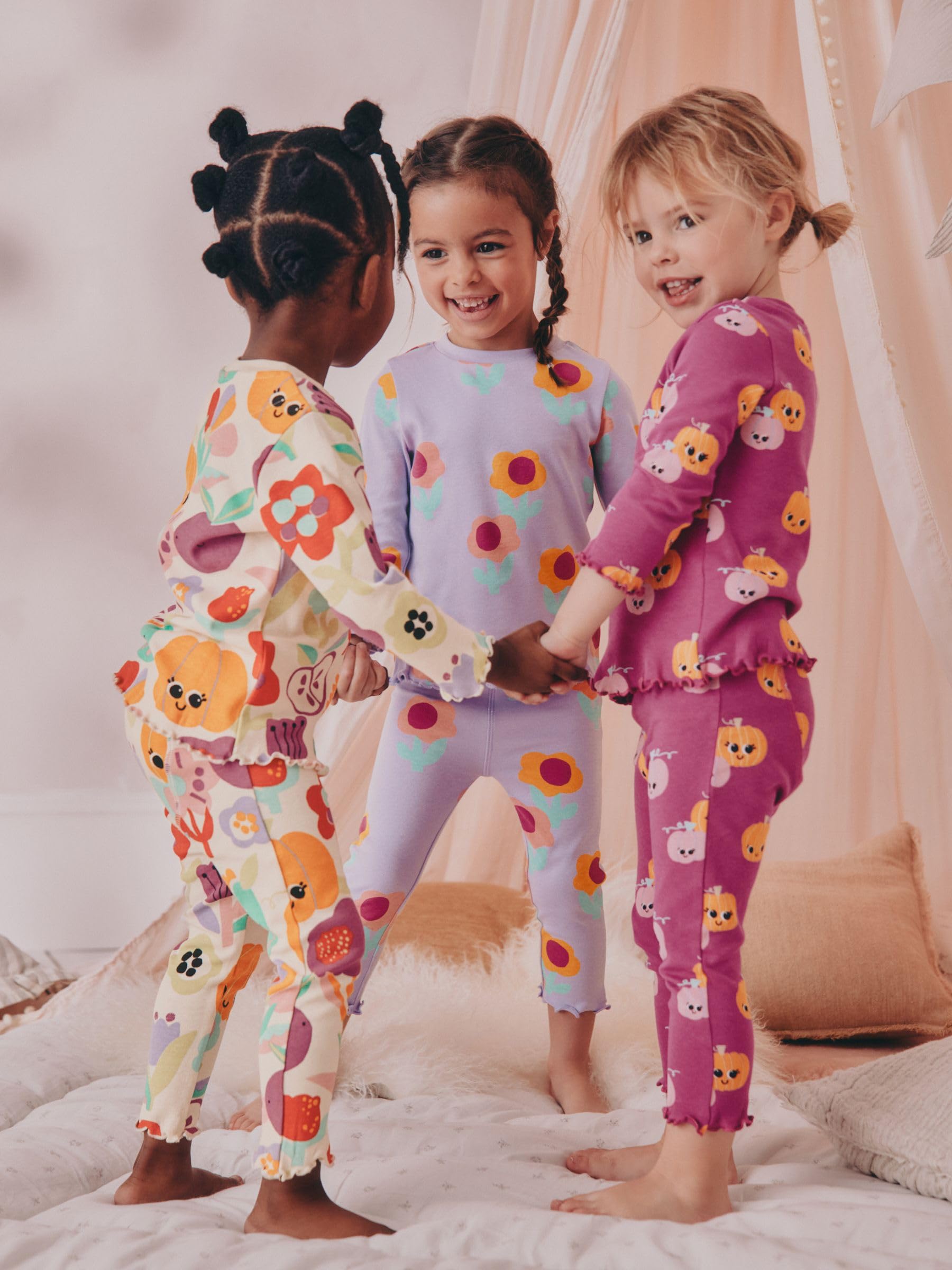 NEXT Fille Pyjama Douillet à Motif Citrouille, Lot de 3