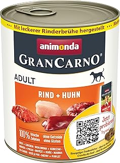 animonda GranCarno Wet Dog Food, with Beef + Chicken (6 x 800 g, Grain-Free, without Sugar, for Adult Dogs, with Fresh Meaty Ingredients product image
