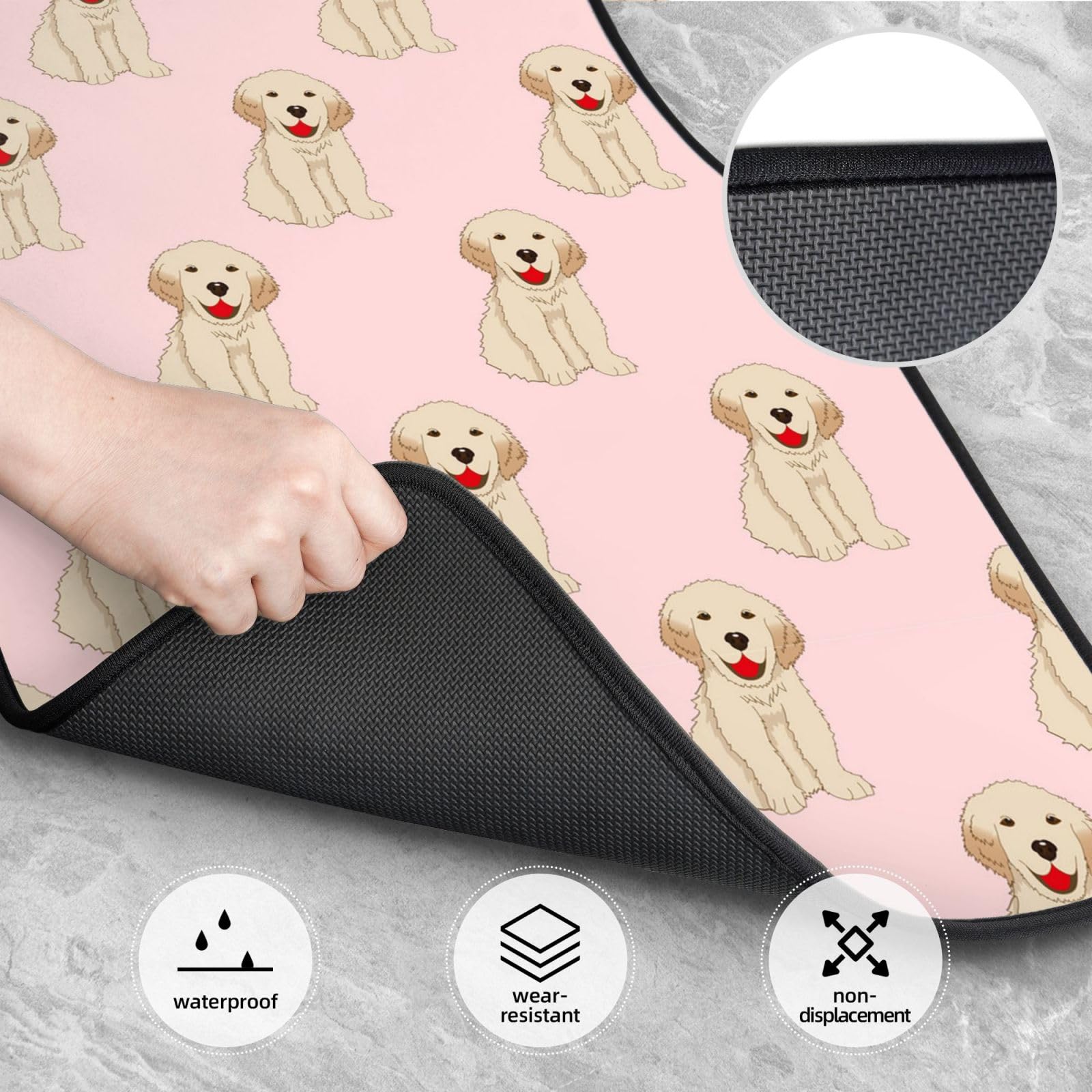 Labrador Golden Retriever Hund, 4er-Set Auto-Fußmatten, Neopren-Fußmatten für Fahrzeuge, rutschfeste Auto-Fußmatten, Autozubehör