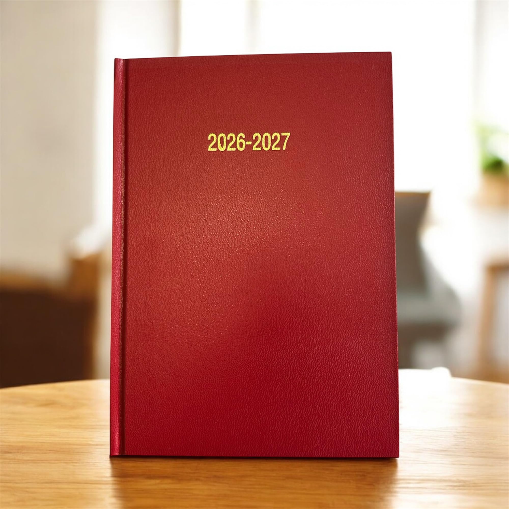 Shineone 2026-2027 A5 Academic Diary Premium Week To View Diary Hardback Cover & Ribbon Marker, Mid Year Planner, Organizer for Student Teacher Hardback Case Bound (Burgundy)