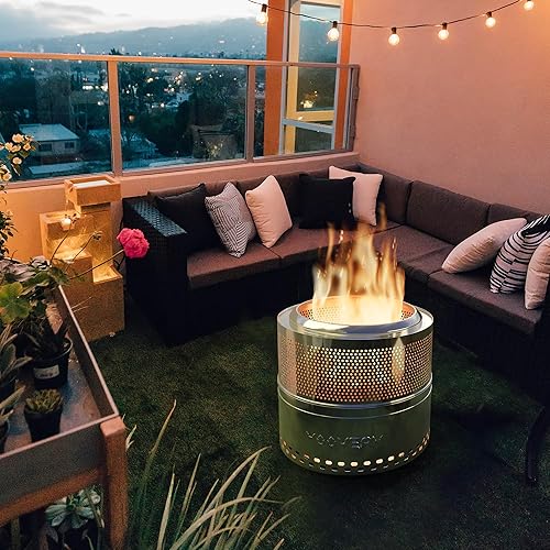 Miniatura 7 de Fogata sin humo para patio exterior, chimeneas de madera de acero inoxidable de 20 pulgadas con cenicero extraíble, bolsa de almacenamiento portátil