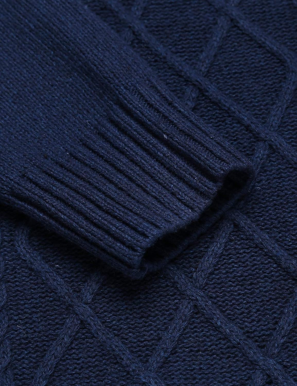 COOFANDY Men's Shawl Collar Sweaters V-Neck Relaxed Fit Cable Pullovers - Image 6