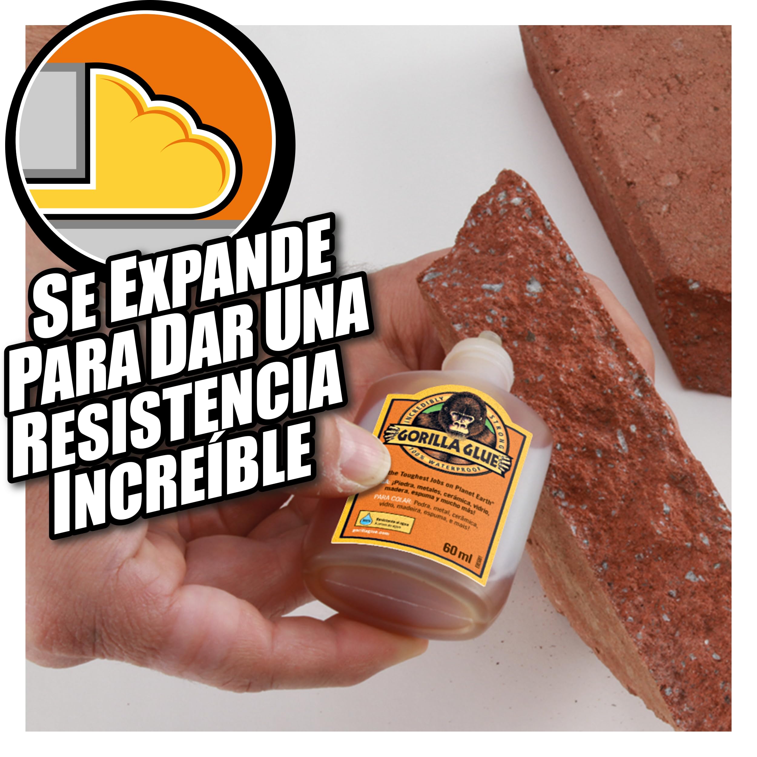 GORILLA Glue 1034800 - Pegamento de Poliuretano - 250 ml - Resistente - Piedra - Cerámica - Madera - Resistente al Agua