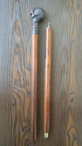 Miniatura 4 de Metal Pole for Hiking Skull Handle Walking Stick Travel Retractable Folding Cane