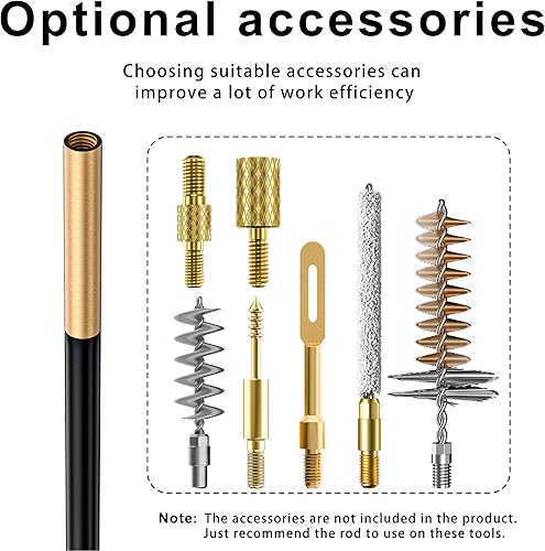 Miniatura 7 de Varillas de limpieza para pistola de 40 pulgadas de largo se adapta a 177 0.219 in a 0.157 in, 0.197 in, 0.236 in 0.276 in
