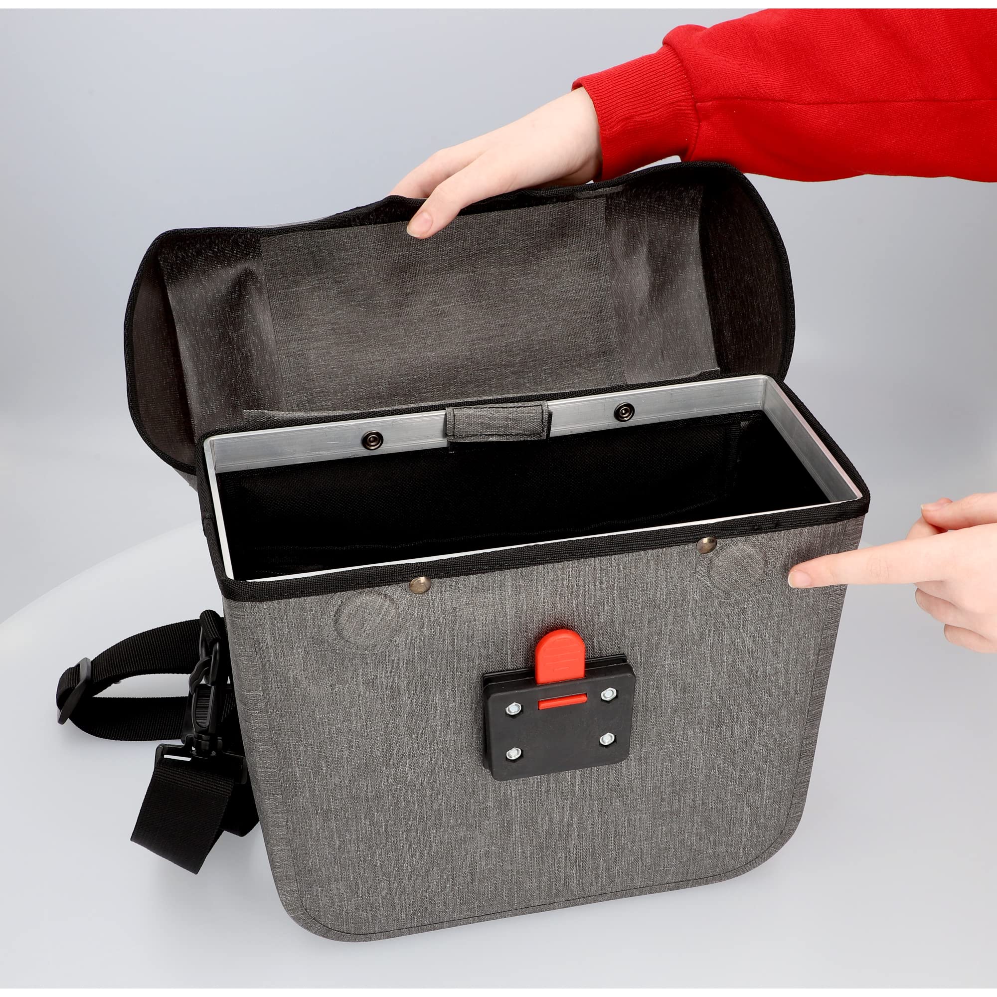 Fischer Borsa per manubrio Plus Cita, borsa per bicicletta, impermeabile, grigio, volume 7 litri