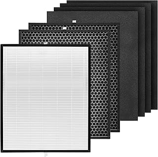 SAKEGDY AD3000 Replacement Filters Compatible with Air DR. AD3000 Purifier, 1 HEPA Filters + 2 Activated Carbon Filters + 4 Pre-Filter