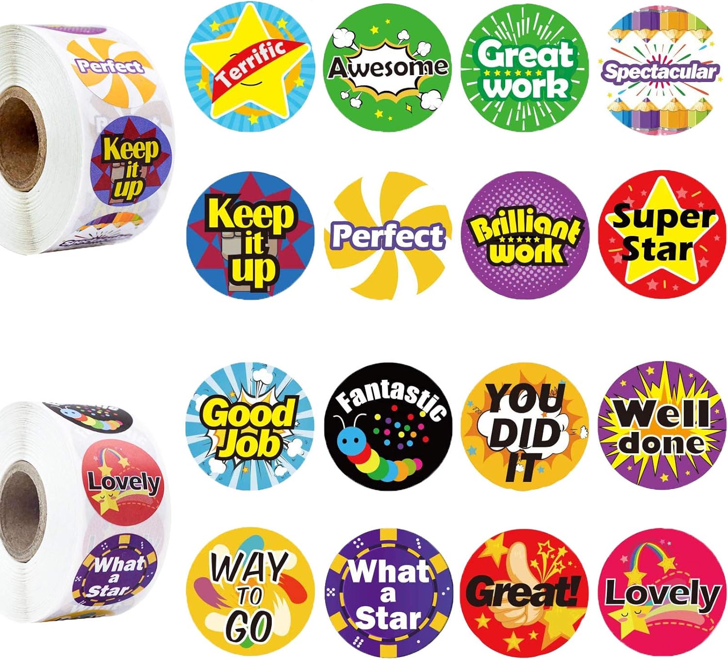 Reward Stickers 1000 Pcs 16 Assorted Designs Teacher Reward Stickers