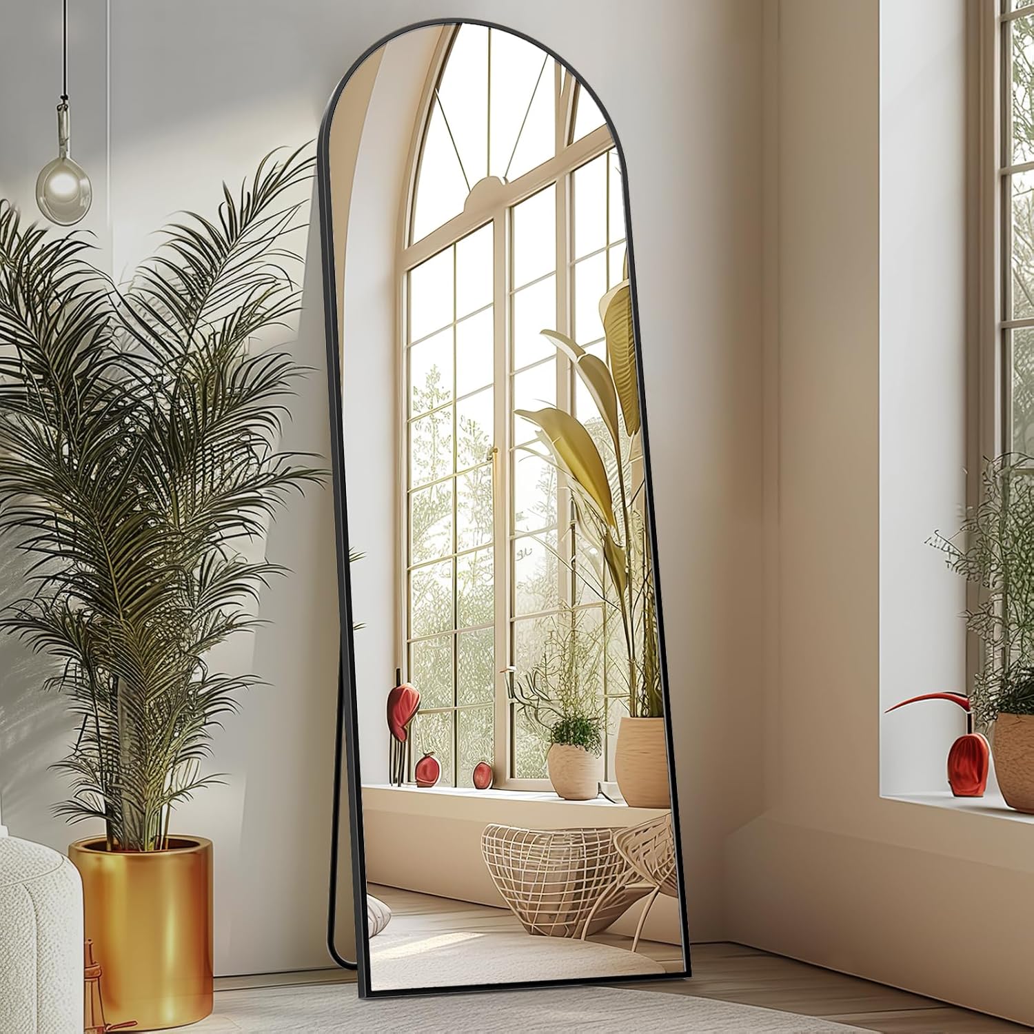 Sweetcrispy Arched Full Length Mirror 59"x16" Full Body