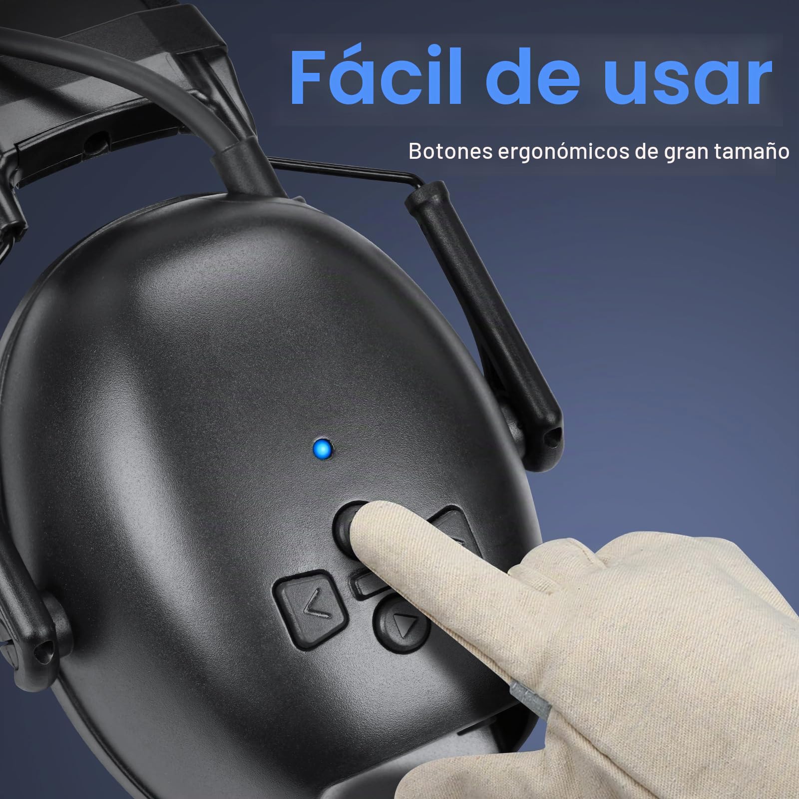 Auriculares protección auditiva Bluetooth 5.4, 120 Horas reproducción, micrófono Integrado, SNR 30 dB, Protectores auditivos con cancelación de Ruido para Cortar el césped, Trabajar la Madera