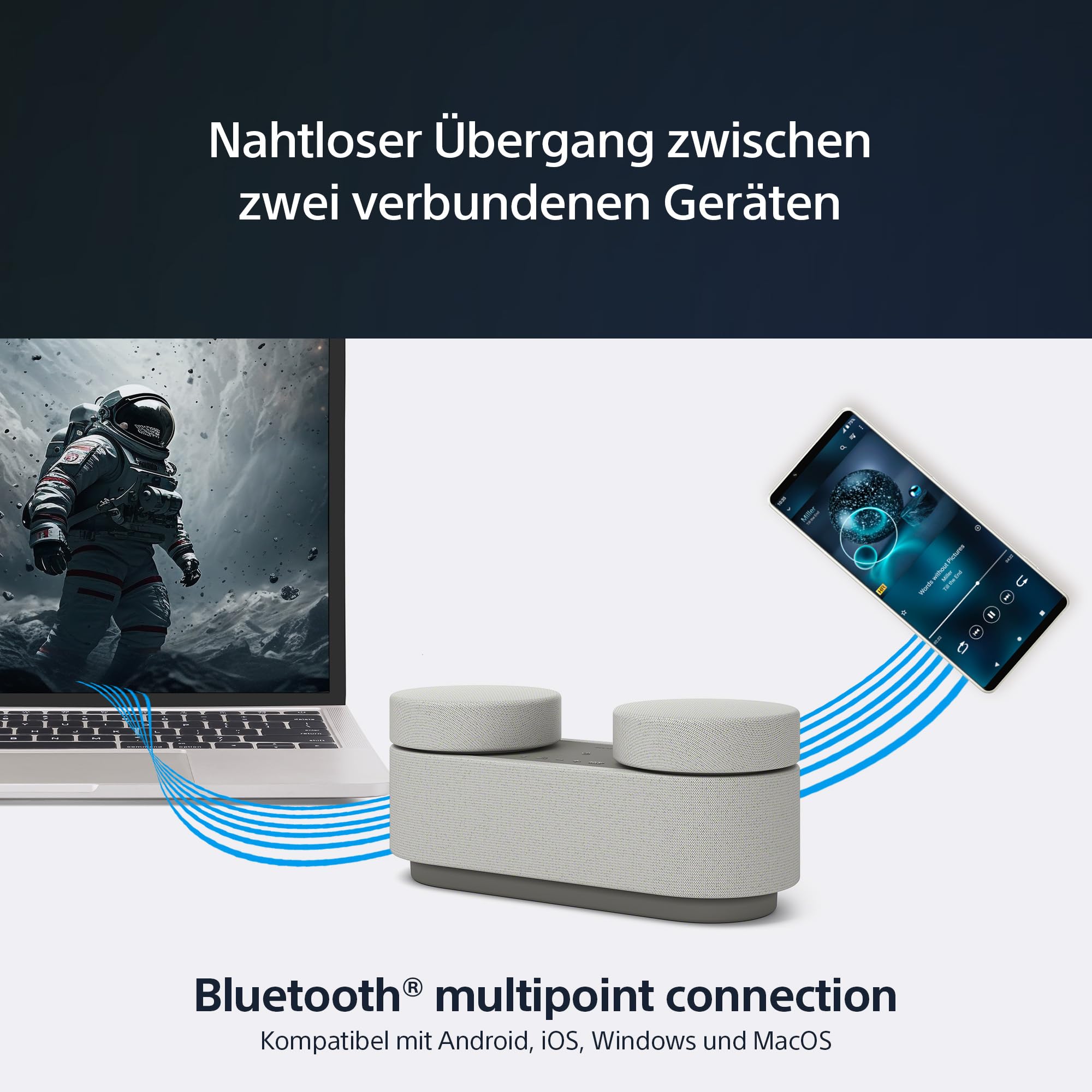 Sony HT-AX7 tragbares Heimkinosystem - Kinosound überall mit 360° Raumklang - Bis zu 30 Stunden Akkulaufzeit - Bluetooth-