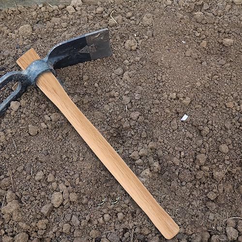 Miniatura 4 de Kisangel Azada de jardín mango largo mango de madera mango reemplazo cómodo agarre para trabajadores de la construcción