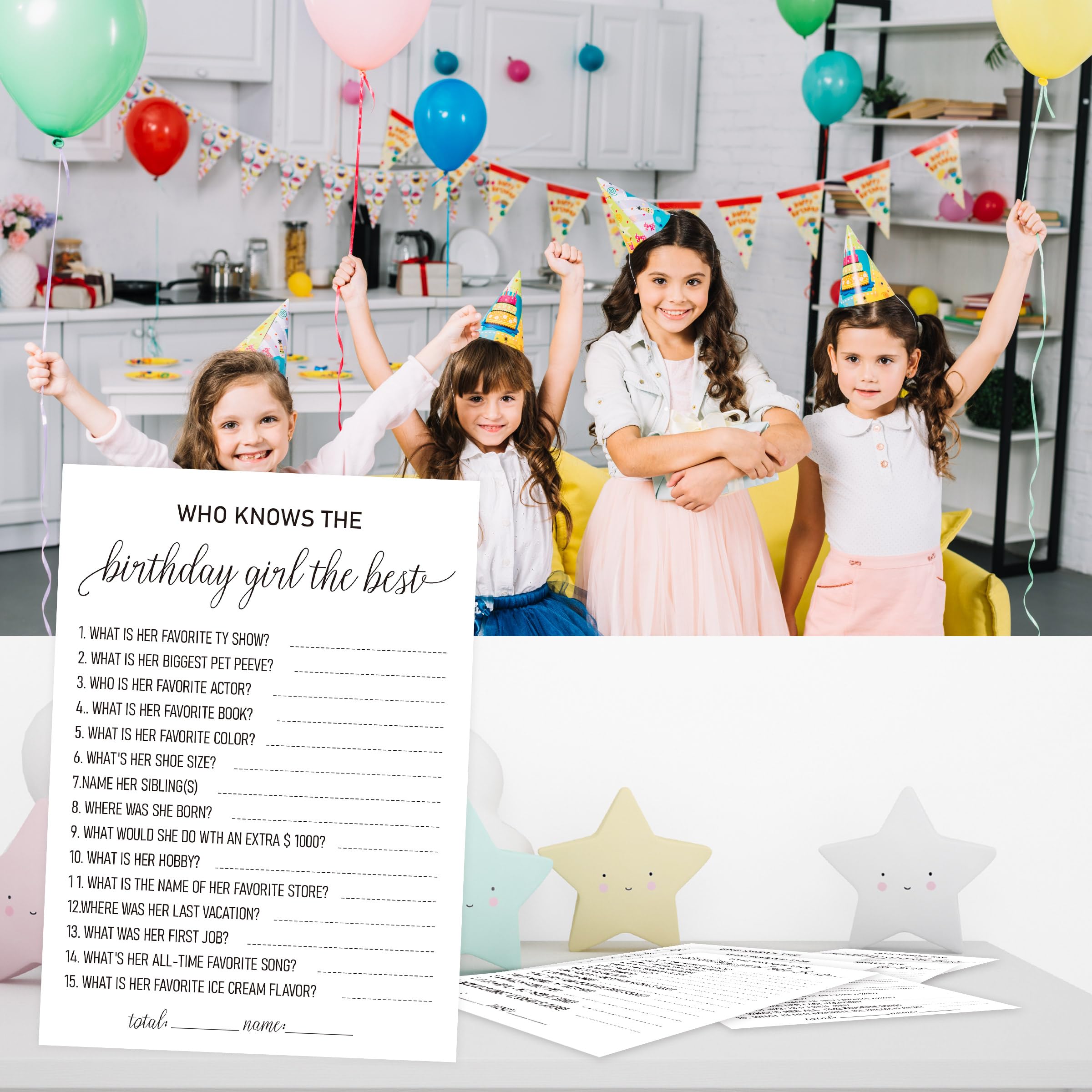 Who Knows Her Best? – Geburtstagsspiel Für Kinder, 25 Fragekarten, Notizbuch-Design Who Knows Her Best? – Geburtstagsspiel Für Kinder, 25 Fragekarten, Notizbuch-Design
