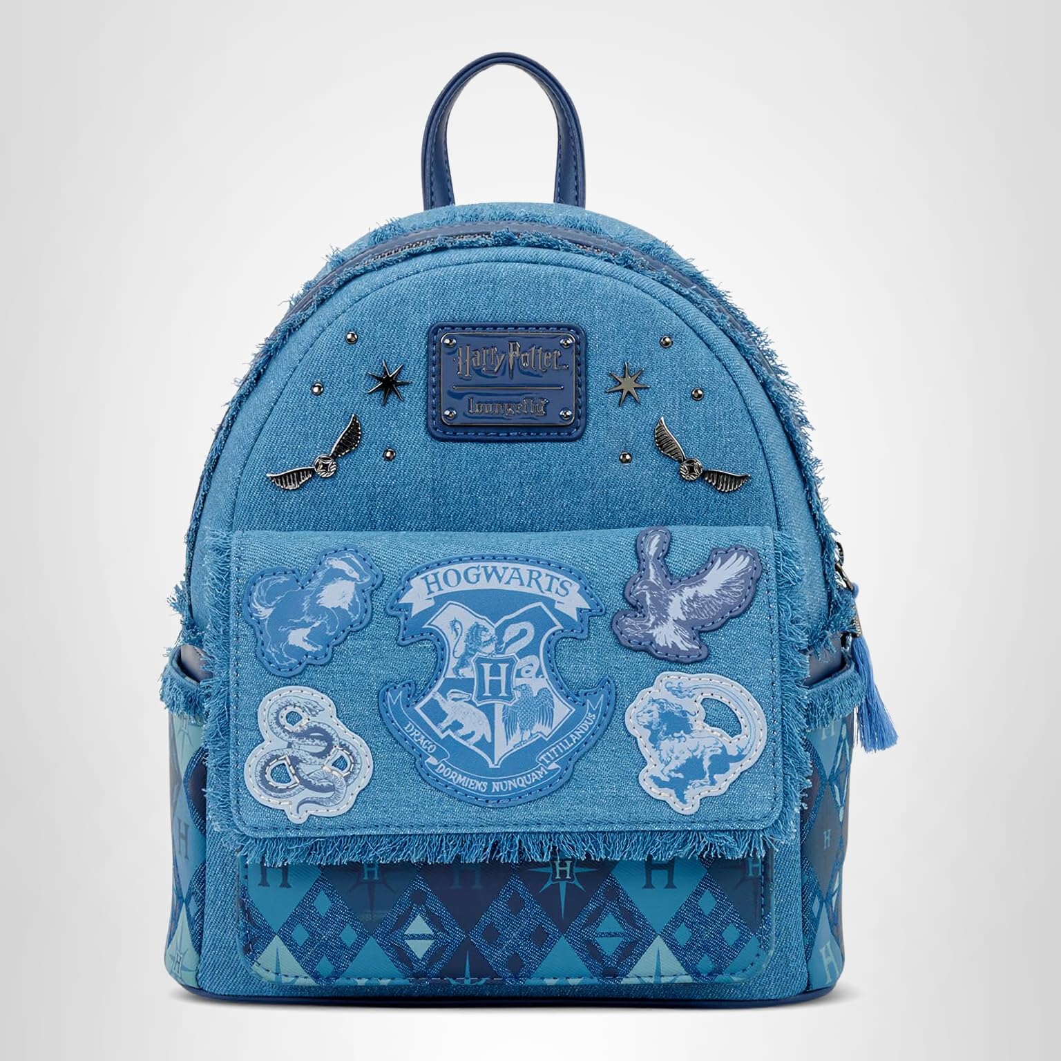 Amazon.com: Loungefly Warner Bros Harry Potter Denim Mini Backpack