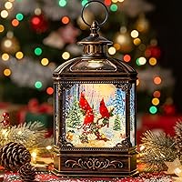 Vista 18 de Linterna de globo de nieve de Navidad, linterna brillante de agua iluminada con cable USB y funciona a baterías, para regalos y decoración de Pesebre