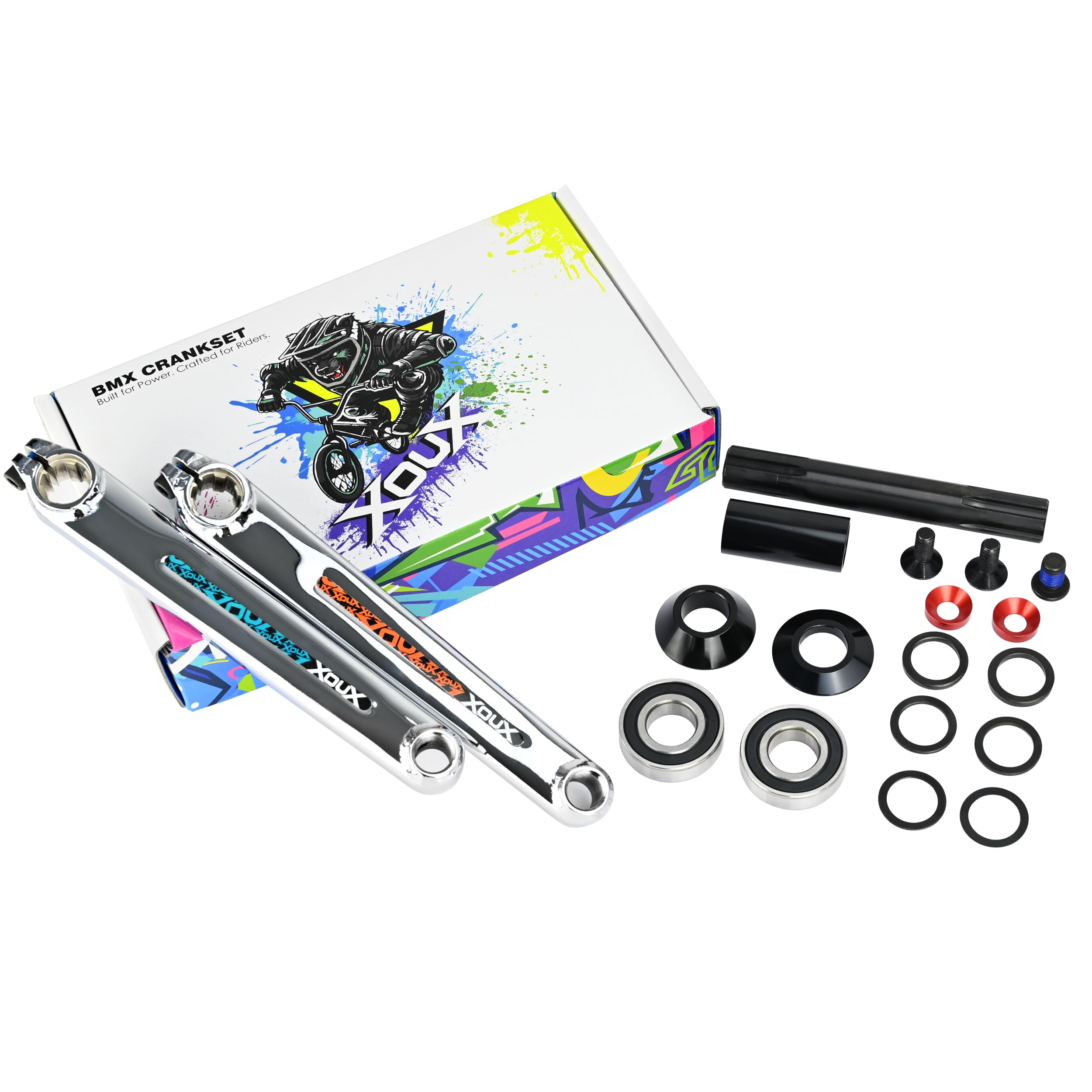 Amazon.com : XOUX Titan BMX Crankset 175mm – Chrome Plate Cr-Mo
