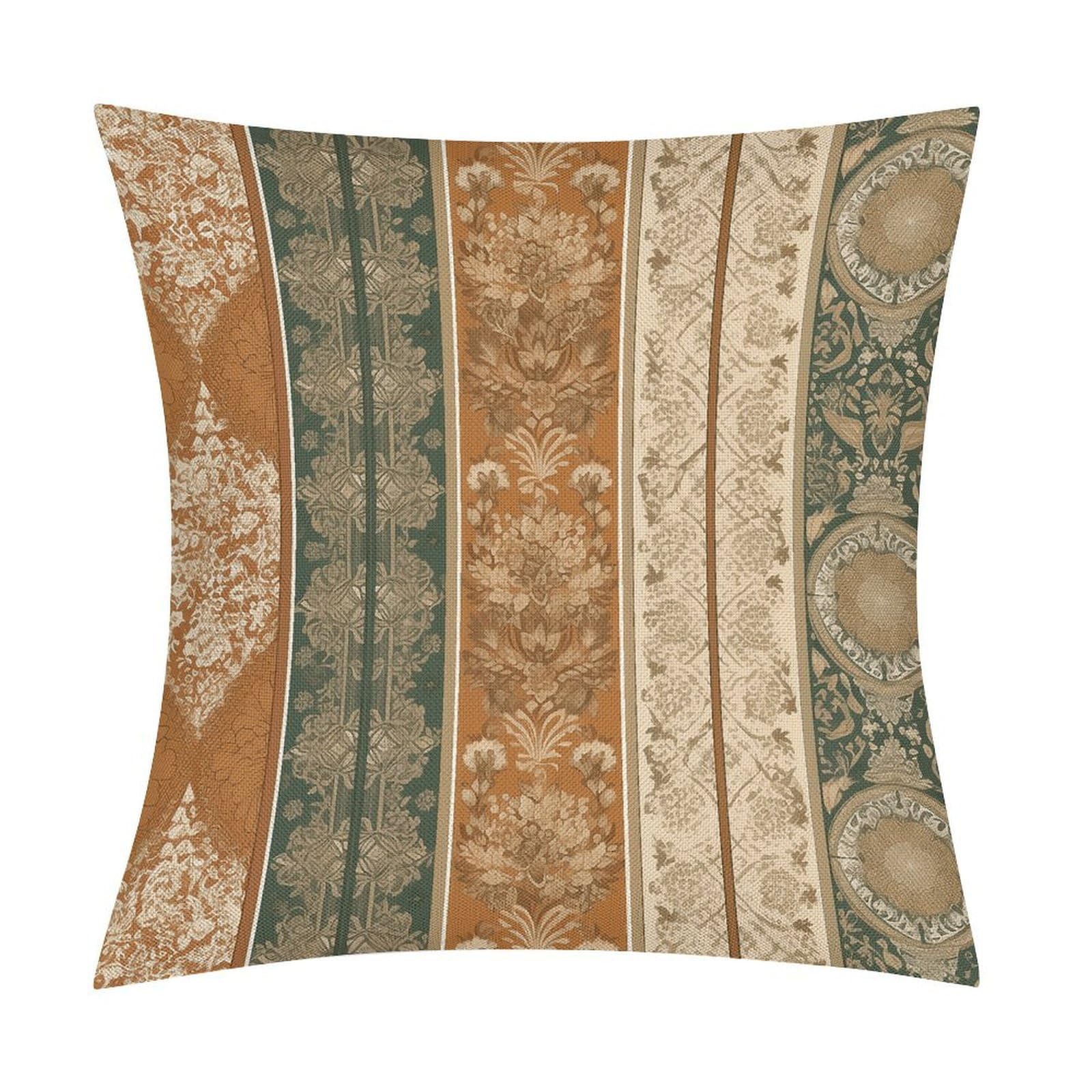 Fodpand Style Earth Color Pillow Covers 18X18 Inch, Pillow Cases Boho Farmhouse, Throw Pillow Covers For Couch Sofa Bed Spring Home Decor