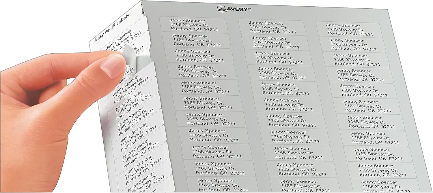 Avery 5167 Easy Peel Return Address Labels, Laser, 1/2 x 1-3/4, White, 8000/BX