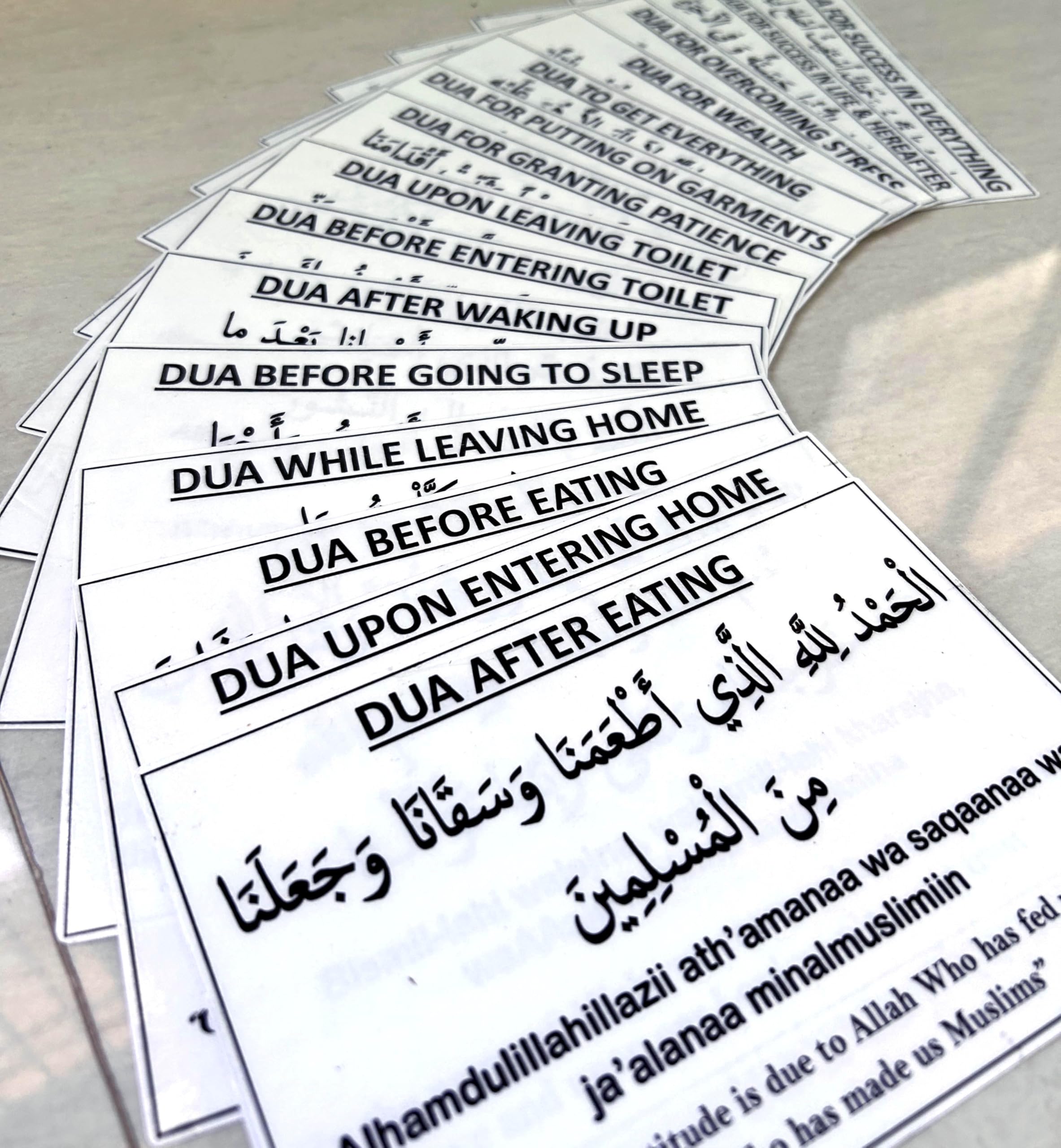 Islamic Daily Dua Cards Collection, Arabic with English Translation, 15 Essential Prayers for Daily Life-image-12