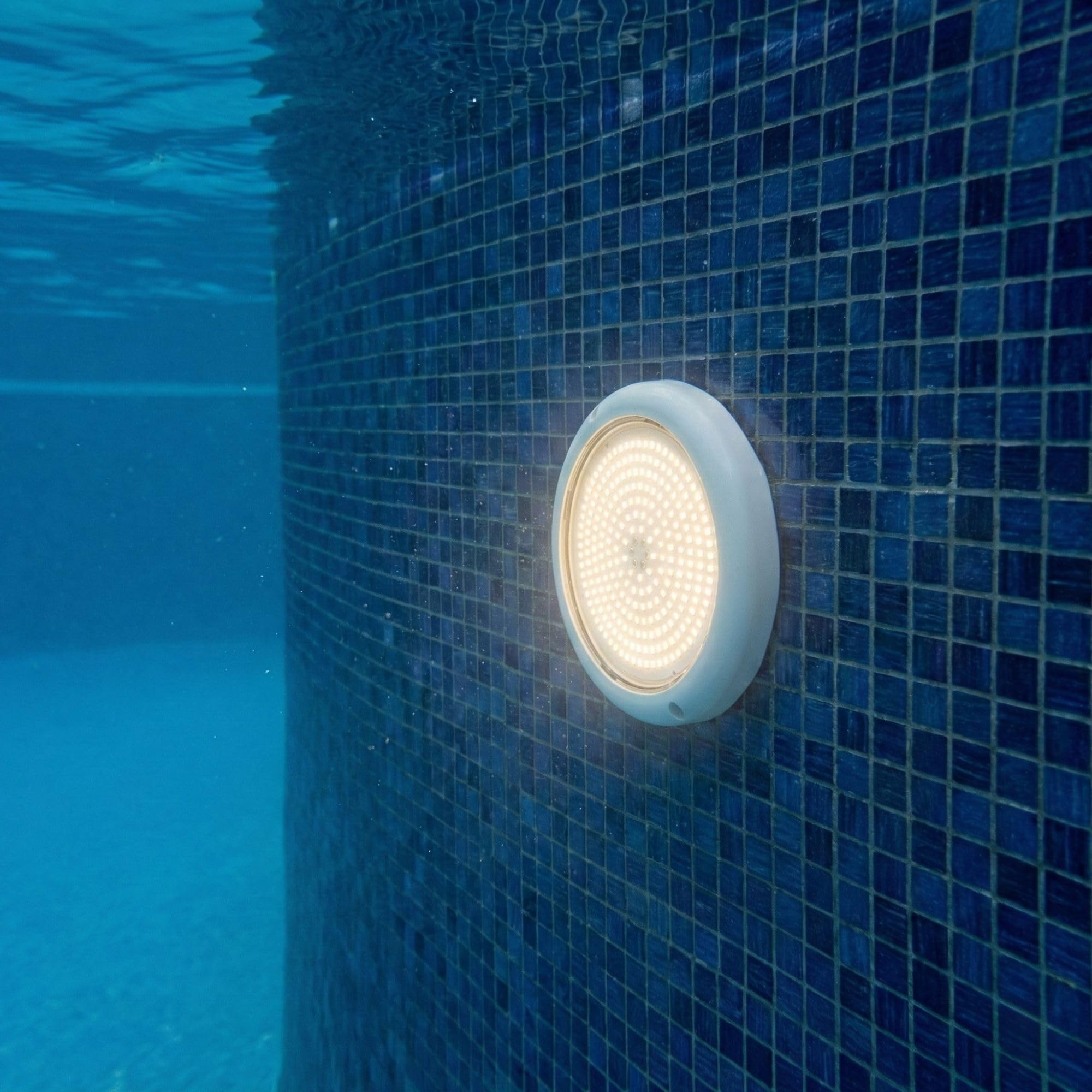 SWIMHOME Foco LED Piscina Mini Superficie Relleno Resina ABS Blanco Ø15cm 15W 12V Blanco Cálido 3000K