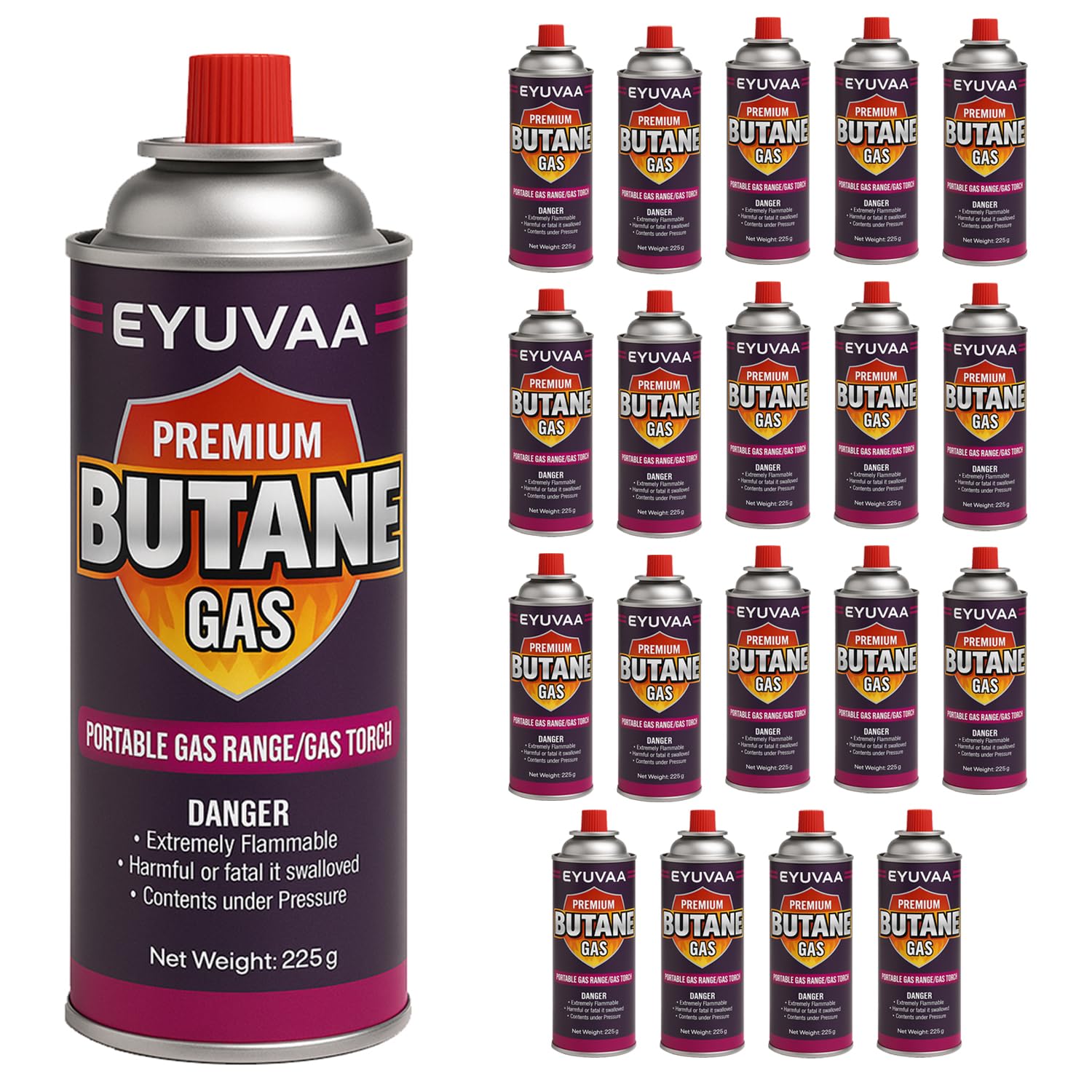 EYUVAA LABLE Portable Butane Gas Refill Fuel Can| Premium Liquefied Fuel for Outdoor Camping Butane Gas Canisters for Camping Stoves, Welding, Food Baking, and Torch Lighters (Pack of 25)-image-40