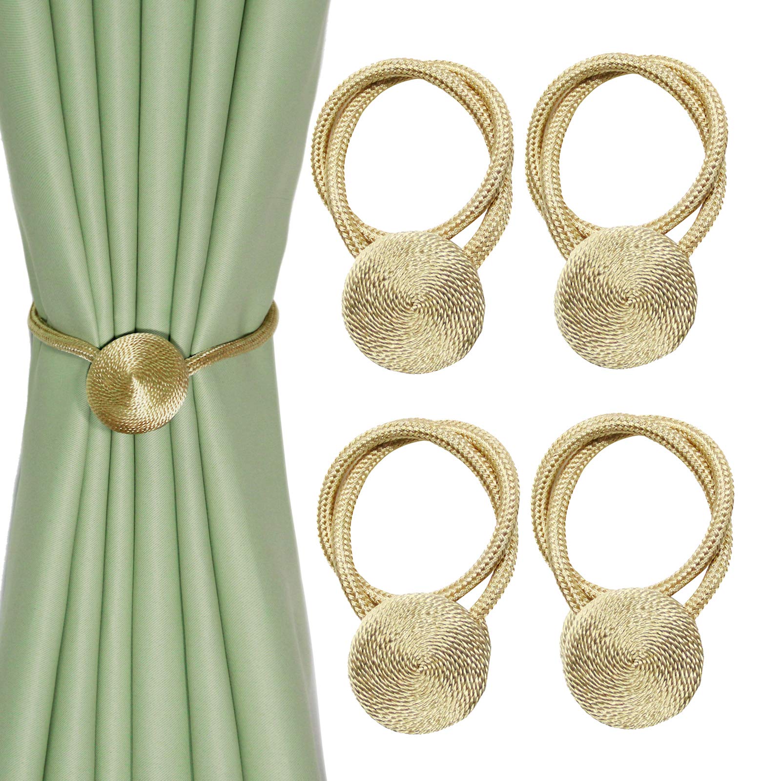 Alzapaños magnéticos de diseño oro K lazos de cuerda premium para cortinas de salón
