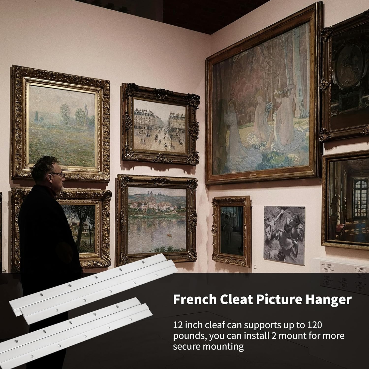 YKUKIZEE 6 Pack French Cleat Picture Hanger 12 inch, Heavy Duty Mirror Hanger Z Bar 30 cm, Interlocking Wall Brackets for Hanging Photo Painting Whiteboard Artwork 6 81g0ppbrztL. AC SL1500