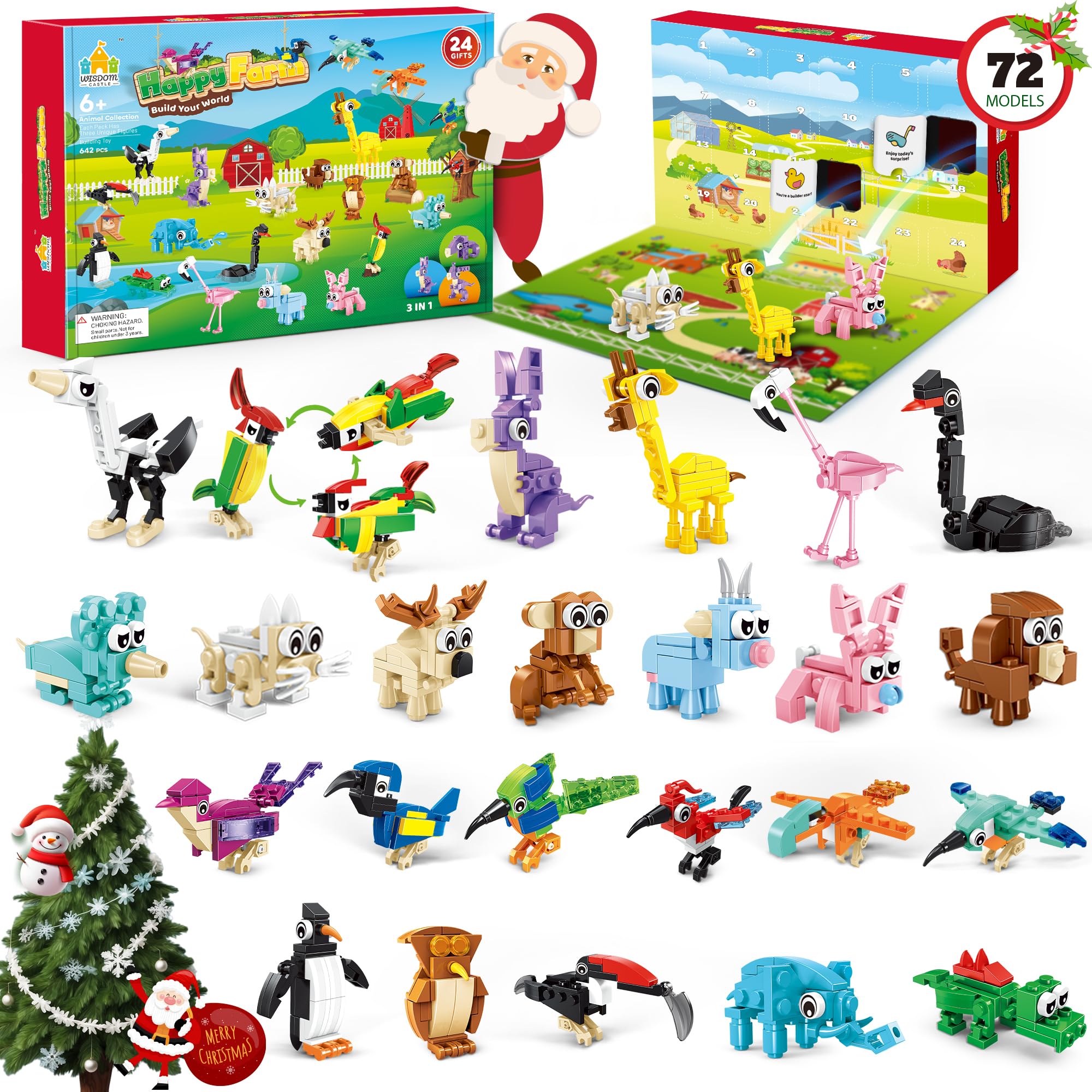 Amazon.com: 2025 Animal Advent Calendar Building Set for Kids