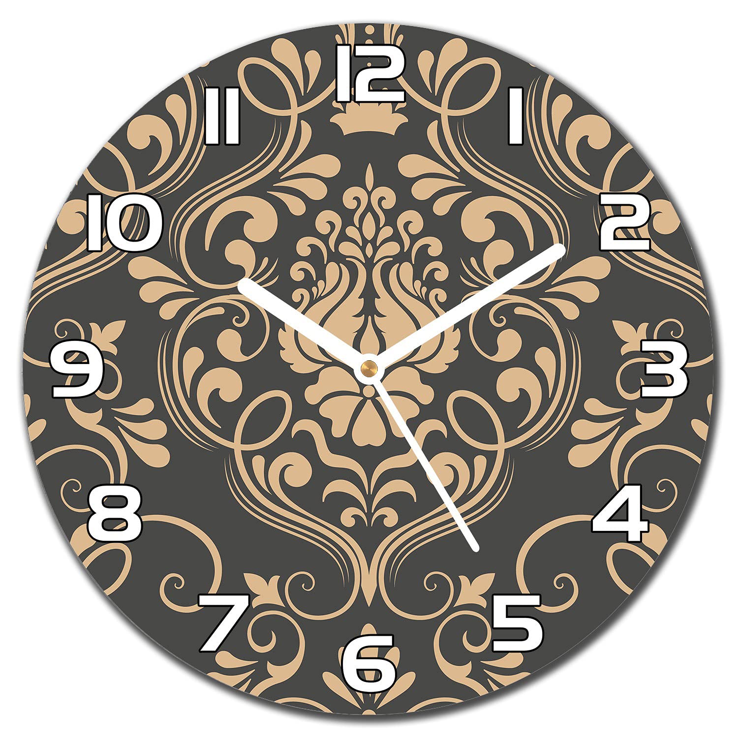 Horloge en verre 30 cm Coloray avec aiguilles blanches pour décoration murale