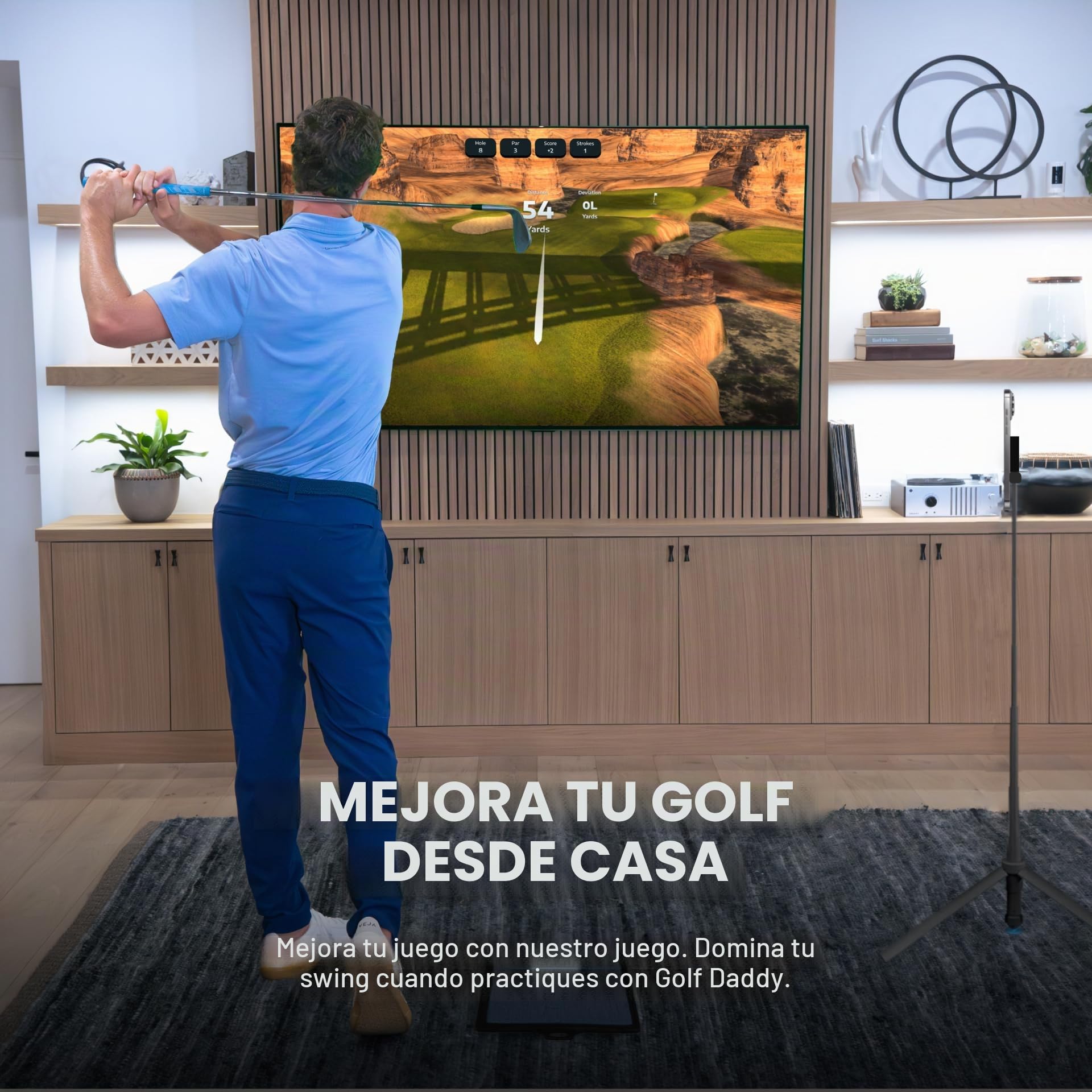 Golf Daddy Ayuda de práctica de Golf en casa sin Bola alimentada por IA