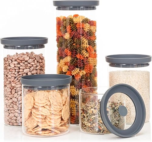 Miniatura 12 de Recipientes herméticos de vidrio con tapas de silicona y vidrio, recipientes de borosilicato sin BPA para preparación de alimentos, almacenamiento,